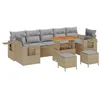 Image de vidaXL Ensemble de canapé de Jardin 10 pcs Beige polyrotin, Canapé Moderne pour Jardin et terrasse, Ensemble modulable, mobilier Durable et résistant aux UV