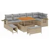 Image de vidaXL Ensemble de canapé de Jardin 9 pc Beige polyrotin