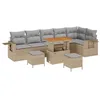 Image de vidaXL Ensemble de canapé de Jardin 9 pc Beige polyrotin