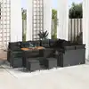 Image de vidaXL Ensemble de canapé de jardin 13 pcs Noir polyrotin