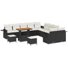 Image de vidaXL Ensemble de canapé de Jardin 13 pcs Noir polyrotin, Salon de Jardin et terrasse, canapés modulaires, Confort en Acacia, Parfait pour l'été