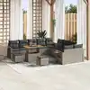 Image de vidaXL Ensemble de canapé de jardin 13 pcs Gris polyrotin