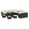 Image de vidaXL Ensemble de canapé de Jardin 14 pcs Noir polyrotin, Salon de Jardin et terrasse, canapés modulaires, Confort en Acacia, Parfait pour l'été