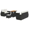 Image de vidaXL Ensemble de canapé de Jardin 8 pcs Noir polyrotin, Jardin et terrasse, mobilier Moderne résistant en Acacia, canapé Flexible, Lounge Minimaliste, Espace détente d'été