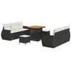 Image de vidaXL Ensemble de canapé de Jardin avec Coussin 9 pcs Noir polyrotin, Canapé modulaire pour Jardin et terrasse, Sofa léger, résistant aux UV, avec rangements intégrés