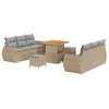 Image de vidaXL Ensemble de canapé de Jardin avec Coussin 9 pcs Beige polyrotin, Canapé modulaire pour Jardin et terrasse, Sofa léger, résistant aux UV, avec rangements intégrés