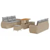 Image de vidaXL Ensemble de canapé de Jardin avec Coussin 9 pcs Beige polyrotin, Salon de Jardin et terrasse, mobilier Moderne, Design léger, Compartiment de Rangement résistant aux UV