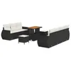Image de vidaXL Ensemble de canapé de Jardin avec Coussin 10 pcs Noir polyrotin, Salon de Jardin, mobilier modulable, léger, Durable, résistant aux UV, pour Votre terrasse et détente