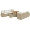 Image de vidaXL Ensemble de canapé de Jardin 11 pcs Beige polyrotin, Salon de Jardin, Meubles modulaires en Rattan, Lounge léger, résistant au UV, avec rangements, Confort Patio