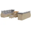 Image de vidaXL Ensemble de canapé de Jardin 11 pcs Beige polyrotin, Salon de Jardin, Meubles modulaires en Rattan, Lounge léger, résistant au UV, avec rangements, Confort Patio