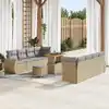 Image de vidaXL Ensemble de canapé de jardin 11 pcs Beige polyrotin