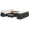 Image de vidaXL Ensemble de canapé de Jardin avec Coussin 11 pcs Noir polyrotin, Canapé modulable d'extérieur, fauteuils en rotin résistants, légers et Parfaits pour Un été détendu au Jardin