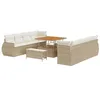 Image de vidaXL Ensemble de canapé de Jardin 11 pcs Beige polyrotin, Canapé modulable d'extérieur, fauteuils en rotin résistants, légers et Parfaits pour Un été détendu au Jardin