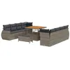 Image de vidaXL Ensemble de canapé de Jardin avec Coussin 11 pcs Gris polyrotin, Canapé modulable d'extérieur, fauteuils en rotin résistants, légers et Parfaits pour Un été détendu au Jardin