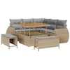 Image de vidaXL Ensemble de canapé de jardin 8 pc Beige polyrotin | Facile à ajuster pour différents agencements, Fabriqué en rotin naturel tissé à la main,