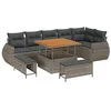 Image de vidaXL Ensemble de canapé de Jardin 9 pcs Gris polyrotin, Jardin et terrasse, canapé modulable Moderne, Salon en Poly rotin, mobilier de Patio Tout Confort