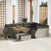 Image de vidaXL Ensemble de canapé de jardin 12 pcs Gris polyrotin
