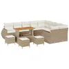Image de vidaXL Ensemble de canapé de Jardin 13 pc Beige polyrotin