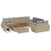 Image de vidaXL Ensemble de canapé de Jardin 13 pcs Beige polyrotin, Jardin et Terrasse, Canapé modulable, Résistant en rotin, Salon Chic, Coin détente Confortable