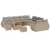 Image de vidaXL Ensemble de canapé de jardin 13 pc Beige polyrotin | Configure-le comme ça te plaît pour n'importe quel espace, Fait en matériaux solides adaptés à l'extérieur,