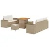 Image de vidaXL Ensemble de canapé de Jardin 8 pcs Beige polyrotin
