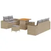 Image de vidaXL Ensemble de canapé de Jardin avec Coussin 8 pcs Beige polyrotin, Salon de Jardin et terrasse, Design modulable, canapé extérieur résistant, détente Moderne pour l'été