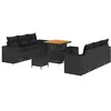 Image de vidaXL Ensemble de canapé de Jardin avec Coussin 9 pcs Noir Poly rotin, Salon de Jardin et terrasse, canapé Moderne en résine tressée, mobilier Durable, Table Convertible, Coin Lounge