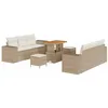 Image de vidaXL Ensemble de canapé de Jardin 9 pc Beige Poly rotin