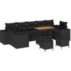 Image de vidaXL Ensemble de canapé de Jardin 10 pcs Noir polyrotin, Canapé Modulable de Jardin et Terrasse, Salon Résistant UV, Léger et Pratique pour Votre Patio