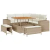 Image de vidaXL Ensemble de canapé de Jardin avec Coussin 8 pcs Beige polyrotin, Ensemble de Salon d'extérieur, léger, Moderne, résistant aux UV, idéal pour Votre Jardin ou terrasse