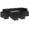 Image de vidaXL Ensemble de canapé de Jardin avec Coussin 10 pcs Noir polyrotin, Mobilier Moderne résistant aux intempéries, Ensemble canapé en Acacia, Salon extérieur, Design modulable