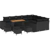 Image de vidaXL Ensemble de canapé de Jardin avec Coussin 13 pcs Noir polyrotin, Salon de Jardin et terrasse, Moderne, résistant, léger, matériaux Anti-UV, Ensemble extérieur, fauteuils canapés