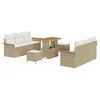 Image de vidaXL Ensemble de canapé de Jardin avec Coussin 9 pcs Beige polyrotin, Ensemble Canapé de Jardin, Mobilier Moderne, Léger, Résistant aux UV, Rattan Durable, Sièges Convertibles pour Terrasse