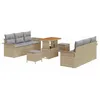 Image de vidaXL Ensemble de canapé de Jardin avec Coussin 9 pcs Beige polyrotin, Ensemble Canapé de Jardin, Mobilier Moderne, Léger, Résistant aux UV, Rattan Durable, Sièges Convertibles pour Terrasse