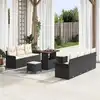 Image de vidaXL Ensemble de canapé de jardin avec coussin 10 pcs Noir polyrotin