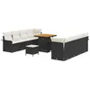 Image de vidaXL Ensemble de canapé de Jardin 11 pcs Noir polyrotin, Canapé de Jardin Moderne, mobilier extérieur résistant, Table Ajustable, pièce printanière, Parfait pour se détendre
