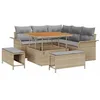 Image de vidaXL Ensemble de canapé de Jardin 8 pc Beige polyrotin