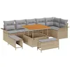 Image de vidaXL Ensemble de canapé de Jardin avec Coussin 9 pcs Beige polyrotin, Canapé modulable d'extérieur pour Jardin et terrasse, léger, résistant aux UV, mobilier Durable, Fauteuil Relaxant