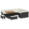 Image de vidaXL Ensemble de canapé de Jardin avec Coussin 12 pcs Noir polyrotin, Ensemble de Salon Jardin et terrasse, canapé en rotin Moderne, mobilier Patio modulable, Table réglable