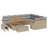Image de vidaXL Ensemble de canapé de Jardin 12 pcs Beige polyrotin, Ensemble de Meubles Modernes pour Jardin et terrasse, canapé en rotin léger, résistant aux UV, élégant et Confortable