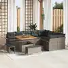 Image de vidaXL Ensemble de canapé de jardin avec coussin 12 pcs Gris polyrotin