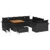 Image de vidaXL Ensemble de canapé de Jardin avec Coussin 13 pcs Noir polyrotin, Canapé de Jardin modulable, mobilier extérieur résistant aux intempéries, sièges Convertibles, détente en Plein air