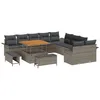 Image de vidaXL Ensemble de canapé de Jardin avec Coussin 13 pcs Gris polyrotin, Canapé de Jardin modulable, mobilier extérieur résistant aux intempéries, sièges Convertibles, détente en Plein air