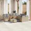 Image de vidaXL Ensemble de canapé de jardin 13 pcs Beige polyrotin