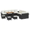 Image de vidaXL Ensemble de canapé de Jardin avec Coussin 14 pcs Noir polyrotin, Canapé de Jardin modulable, mobilier extérieur résistant aux intempéries, sièges Convertibles, détente en Plein air