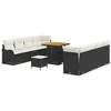 Image de vidaXL Ensemble de canapé de Jardin 11 pcs Noir polyrotin, Canapé d'extérieur Moderne, résistant, Convertible, pour Jardin et terrasse, idéal pour se détendre
