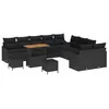 Image de vidaXL Ensemble de canapé de Jardin 13 pcs Noir polyrotin, Ensemble Moderne de Jardin et terrasse, Meubles modulables, canapé résistant UV pour Vos Moments de détente en Plein air