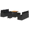 Image de vidaXL Ensemble de canapé de Jardin avec Coussin 9 pcs Noir Poly rotin, Jardin et Terrasse, Salon de Jardin Moderne, Ensemble Lounge étanche, Chic pour l'extérieur