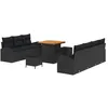 Image de vidaXL Ensemble de canapé de Jardin 10 pc Noir polyrotin