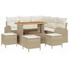 Image de vidaXL Ensemble de canapé de Jardin avec Coussin 9 pcs Beige polyrotin, Jardin et Terrasse, Salon Modulaire Ultra Léger, Sofa Résistant UV, Mobilier d'Extérieur Stylé